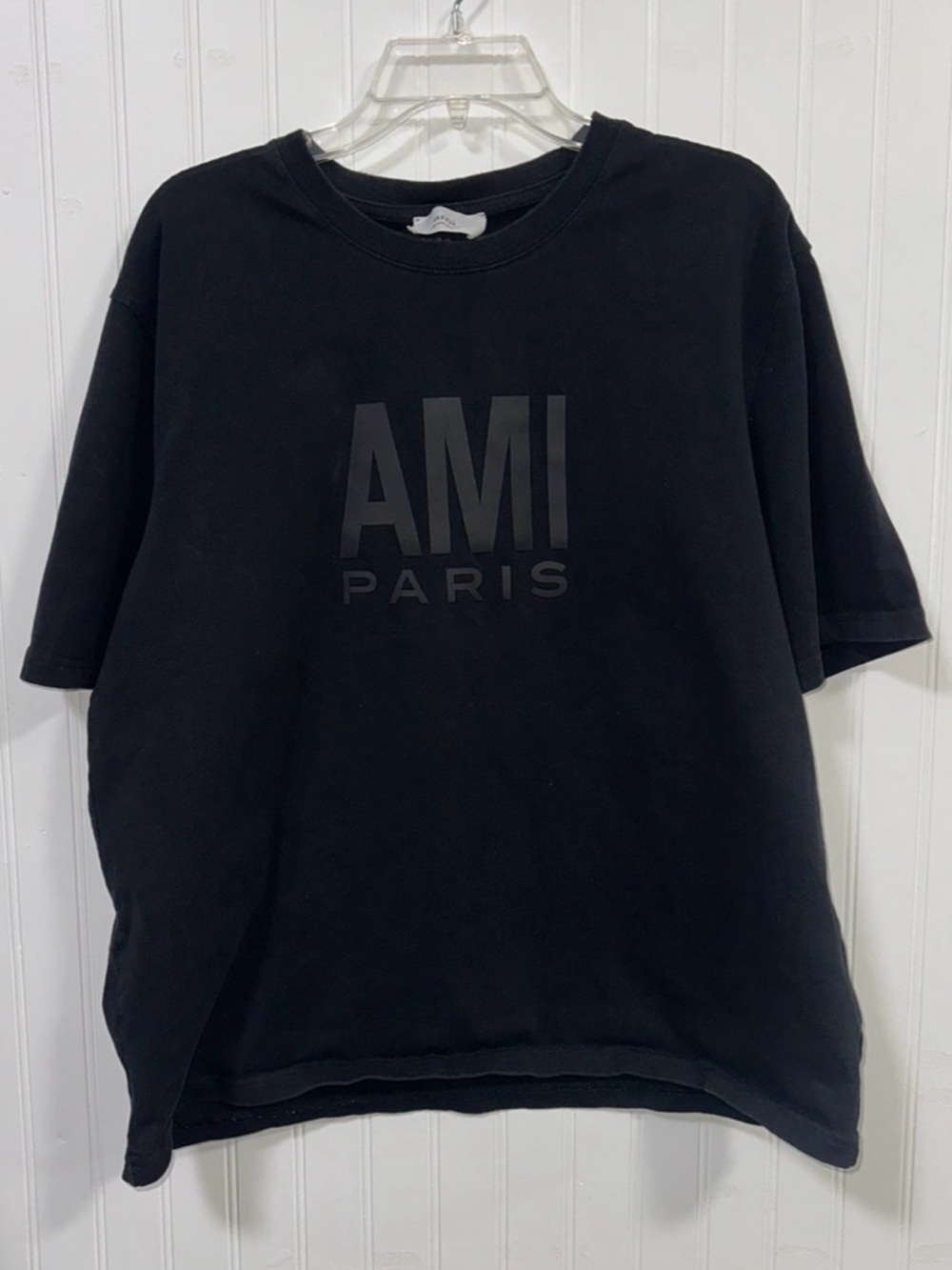 Black Crewneck Tee Ami Paris Alexandre Mattiussi Boxy Oversized Fit Size L